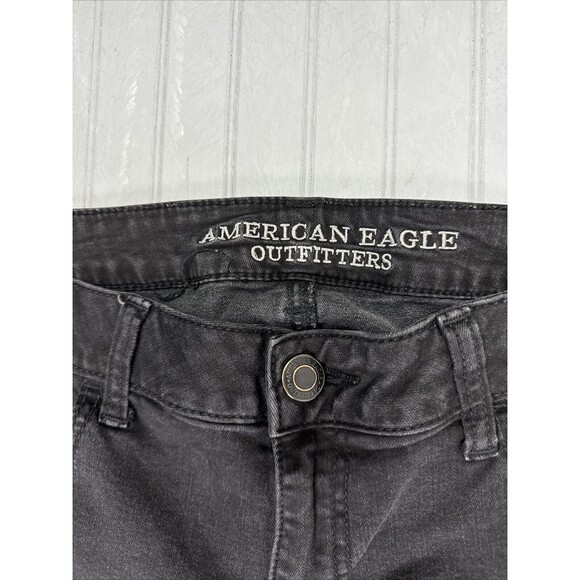 American Eagle Size 14 Womens Jeans Jeggings Mid Rise Black Stretch - Picture 2 of 5